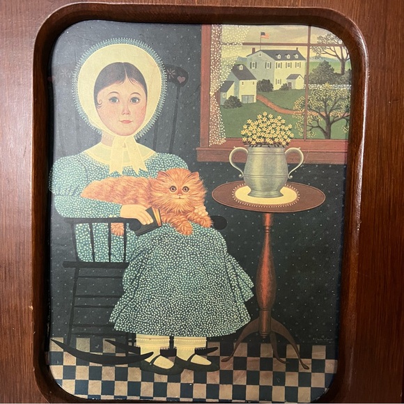 VTG Charles Wysocki Wood Framed Cardboard Backed Prints (?) Primitive - Picture 4 of 16